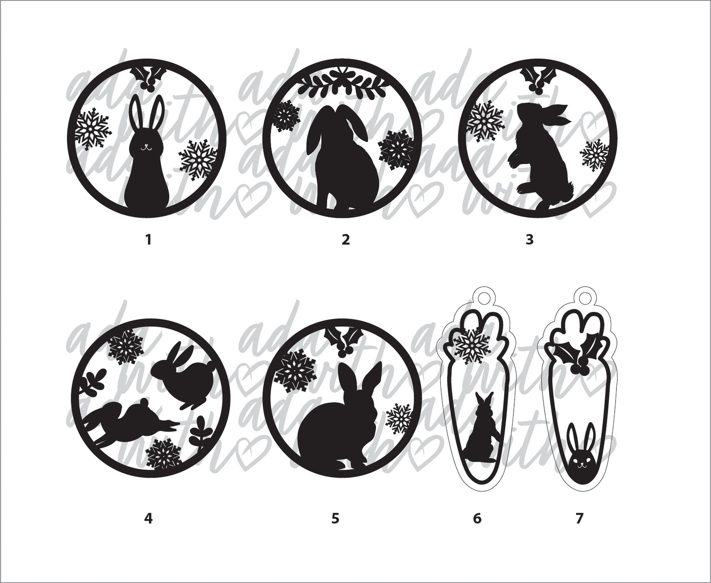 Bunny Christmas Ornaments