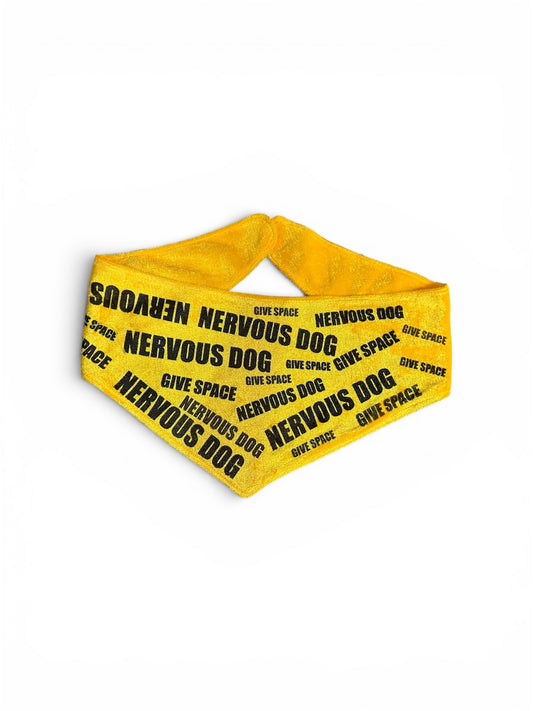 Anxious, Nervous Dog Warning Bandanna 1