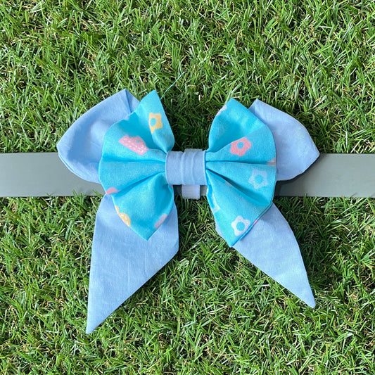 Baby In Blue Sailor Style Bow